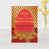 Carte Félicitations à la Baby's Red Egg and Ginger Party (Fleur jaune)