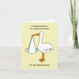Carte Félicitations à la cousine pour la baby shower