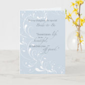 Carte Félicitations à la Fête de l'mariée fille Bleu cla (Fleur jaune)