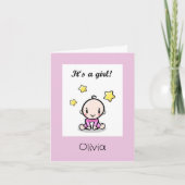 Carte Félicitations À La Fille Du Bébé customisée Avec T (Devant)