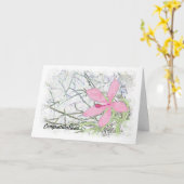 Carte Félicitations à la fin du secondaire Pink Hibisc (Fleur jaune)