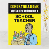 Carte Félicitations à la formation pour devenir enseigna (Fleur jaune)