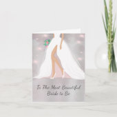 Carte Félicitations à la future mariée en robe de mariée (Devant)