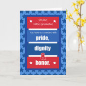 Carte Félicitations à la Graduation Militaire Rouge, Bla (Fleur jaune)