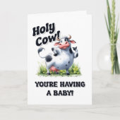 Carte Félicitations à la grossesse de la vache sainte (Devant)