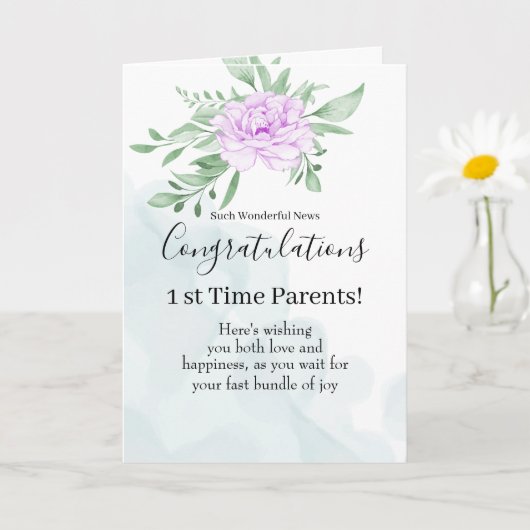 Carte Félicitations à la grossesse d'Eucalyptus Rose pou (Petite plante)