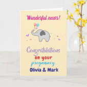 Carte Félicitations à la grossesse w. Message personnali (Fleur jaune)
