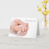 Carte Félicitations à la main du bébé (Fleur jaune)