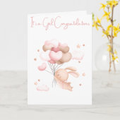 Carte Félicitations à la main illustrée "C'est une fille (Fleur jaune)