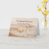 Carte Félicitations à la maison ! Une tortue fantastique (Fleur jaune)