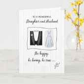 Carte Félicitations à la Mariage de la fille et du mari (Fleur jaune)