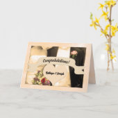 Carte Félicitations à la mariée et à la fille Sepia Coup (Fleur jaune)