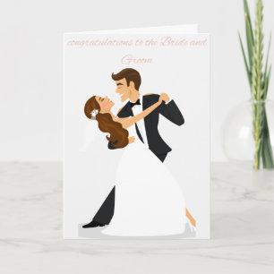 Carte "Félicitations à la mariée et au marié"