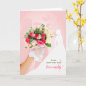 Carte Félicitations à la mère de la mariée en rose (Fleur jaune)