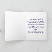 Carte Félicitations à la naissance de jumeaux (Intérieur)