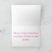 Carte Félicitations à la naissance de vos petites-filles (Intérieur)