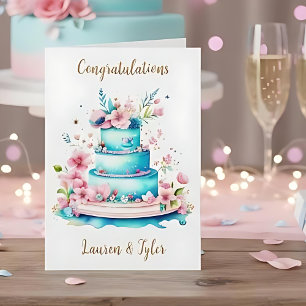 Carte Félicitations à la nouvelle mariée   Gâteau mariag