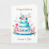 Carte Félicitations à la nouvelle mariée | Gâteau mariag (Devant)