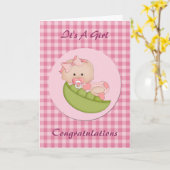 Carte Félicitations à la nouvelle petite fille dans un r (Fleur jaune)