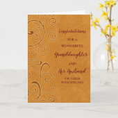 Carte Félicitations à la petite-fille et à son mari (Fleur jaune)