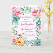 Carte Félicitations à la petite-fille et à son mari (Fleur jaune)