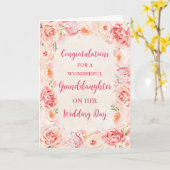 Carte Félicitations à la petite fille rose Floral Mariag (Fleur jaune)