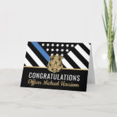 Carte Félicitations à la Police Blue Line Flag (Devant)