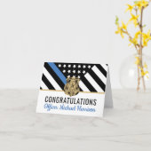 Carte Félicitations à la Police Blue Line Flag (Fleur jaune)