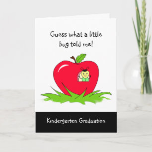 Carte Félicitations à la pomme rouge à la maternelle