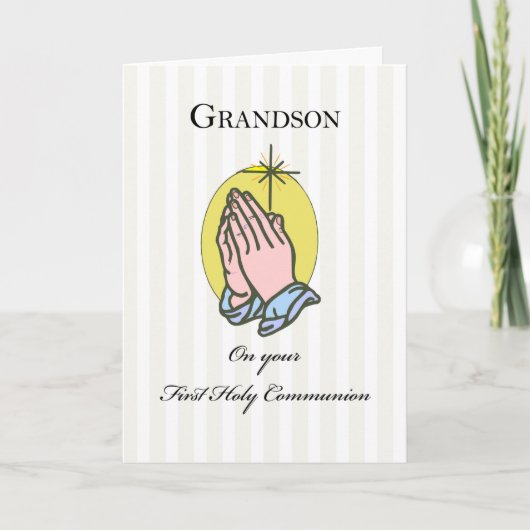 Carte Félicitations à la première communion de Grandson (Devant)
