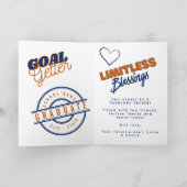 Carte Félicitations à la promotion 2026 Blue Orange Grad (Intérieur)