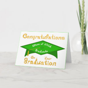 Carte Félicitations à la promotion 2026 diplômé(e) Vert