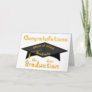 Carte Félicitations à la promotion 2026 diplômée Black G