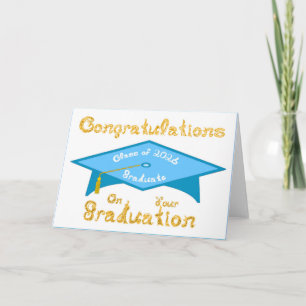 Carte Félicitations à la promotion 2026 diplômée Teal Wh