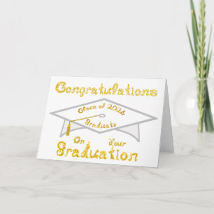 Carte Félicitations à la promotion 2026 diplômée White G