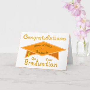 Carte Félicitations à la promotion 2026 Diplômés Orange