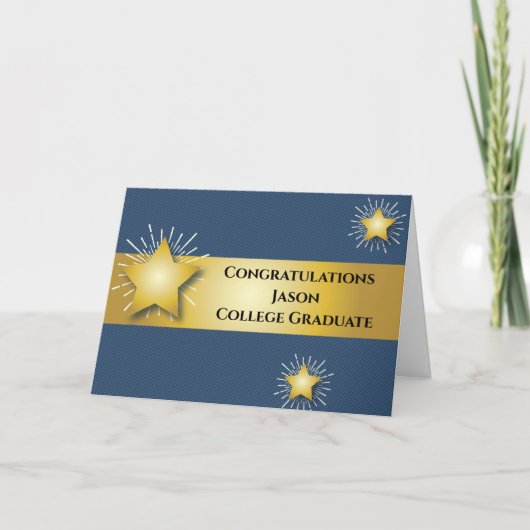 Carte Félicitations à la remise des diplômes Étoile pers (Devant)