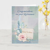 Carte Félicitations à la retraite Aquarelle Cactus (Fleur jaune)