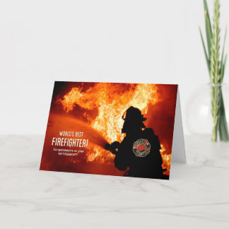 Carte Félicitations à la retraite des pompiers