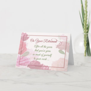 Carte Félicitations à la retraite Fleurs Roses