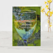 Carte Félicitations à la retraite Humour à vin (Fleur jaune)