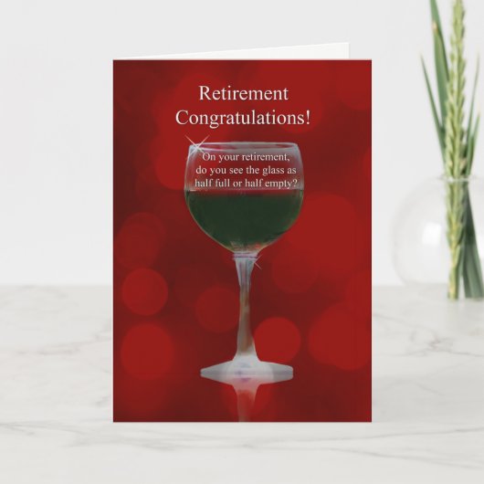 Carte Félicitations à la retraite Humour à vin (Devant)