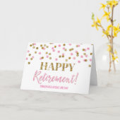 Carte Félicitations à la retraite joyeuse Pots d'or rose (Fleur jaune)