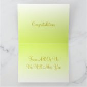 Carte Félicitations à la retraite Papier Jaune Sunny (Intérieur)