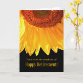 Carte Félicitations à la retraite Tournesol et soleil (Fleur jaune)
