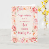 Carte Félicitations à la Tante Florale Rose (Fleur jaune)