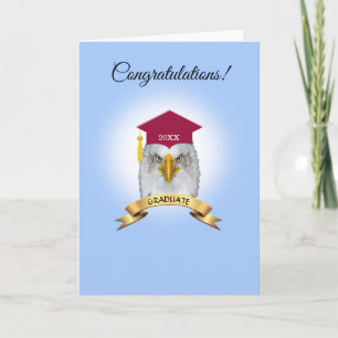 Carte Félicitations à l'aigle pour la remise des diplôme