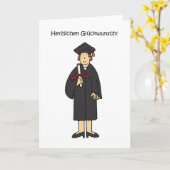 Carte Félicitations à l'Allemand Graduation pour elle (Fleur jaune)