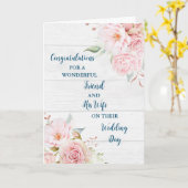 Carte Félicitations à l'ami et sa femme pour le mariage (Fleur jaune)