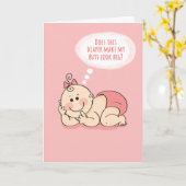 Carte Félicitations à l'arrivée de Baby Girl Diva (Fleur jaune)